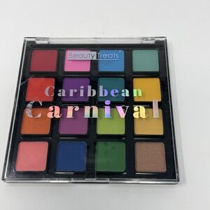 Beauty Treats Caribbean Carnival 16 Bright Multi Color  Eyeshadow Palette New